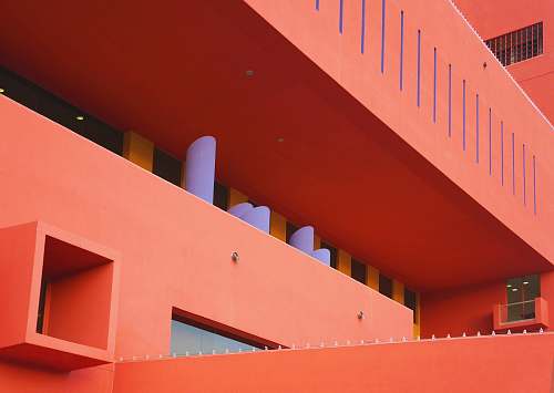 united states orange wall building closeup photography building